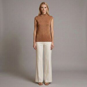 Silk Sleeveless Knit Top Lurex